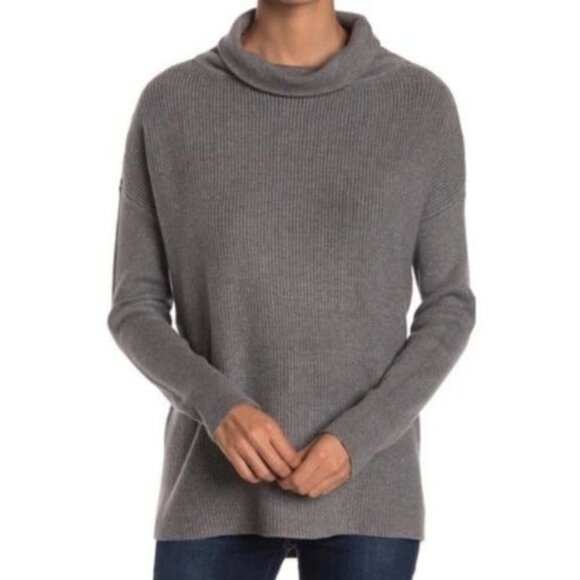 Devotion by Cyrus Gray Cowl Neck Ribbed Tunic Sweater - Picture 1 of 3